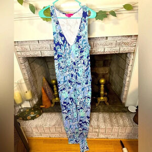 Lilly Pulitzer size S Paulina cinch waist Jumpsuit Royal Purple Koalafications